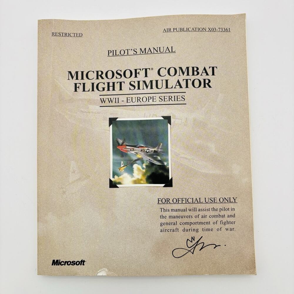 Microsoft Combat Flight Simulator WW2 Europe Manual VG Condition.